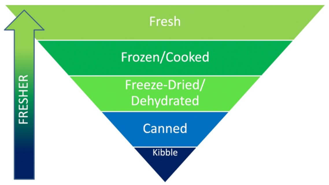Figure 2. The freshness hierarchy. The freshest foods are at the top of the triangle