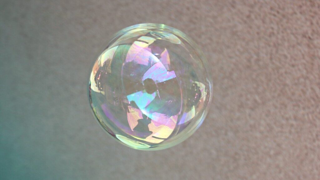Round shape bubble on a gray background