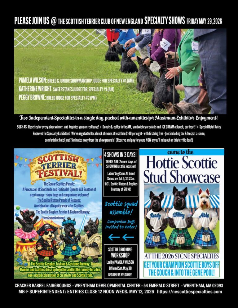 The Scottish Terrier Club of New England Specialty Shows