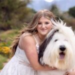 Taylor Johnson and Old English Sheepdog