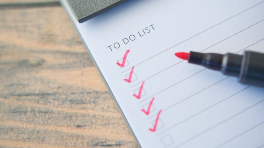 Check mark on a check box on a paper