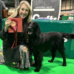 Picture of Marla J. Doheny Breeder of Flat-Coated Retrievers and Norfolk Terriers AKC Judge of Sporting Dogs and Terriers