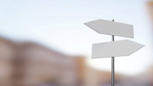 blank direction sign board 3d rendering