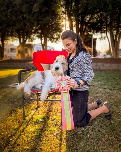 Addison Lancaster with a Grand Basset Griffon Vendeen