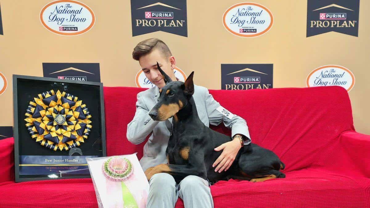 Blaine Crowder winning Best in Junior Showmanship at the 2025 National Dog Show