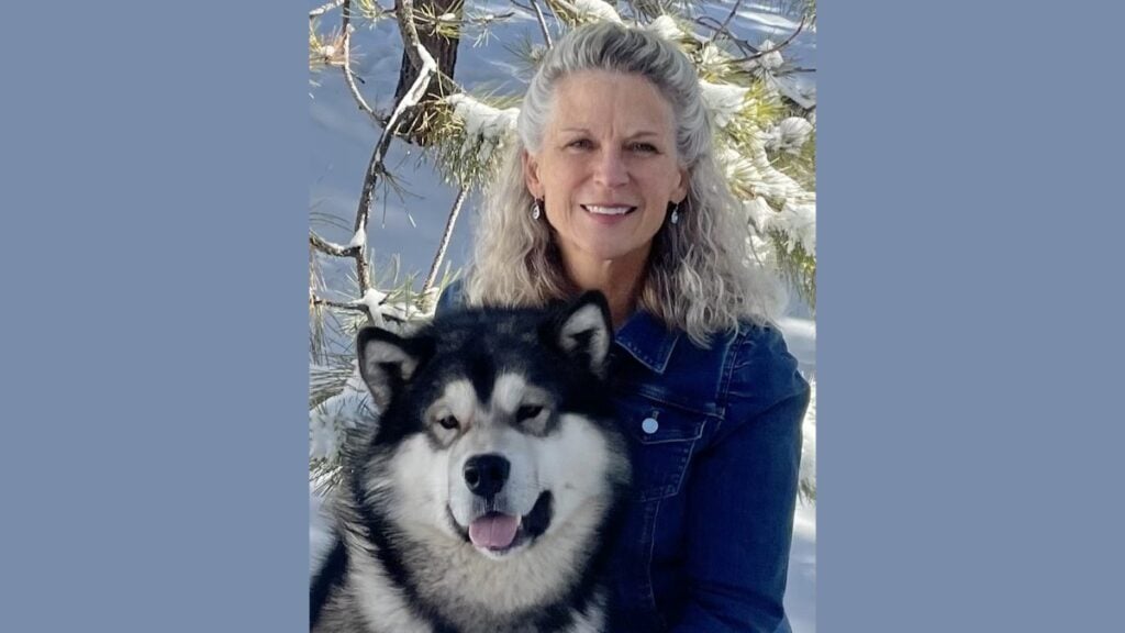 Robin Hug with a Siberian Husky