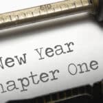 New year chapter one printed on an old typewriter