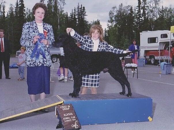 Young Sammie Lewis winning first in group at a dog show