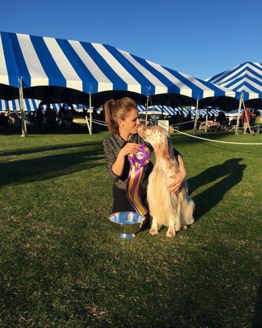 Professional Handler Sammie Lewis at a dog show