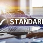 Standards, Quality Control, Assurance, ISO, Checkbox on virtual screen.