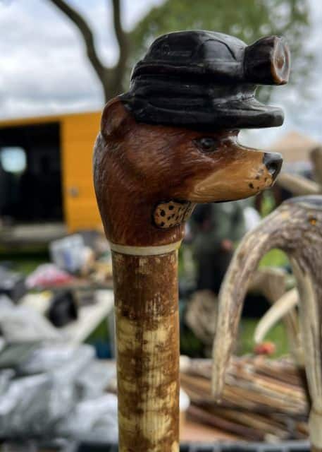 No terrierist’s kit is complete without a flat cap and a walking stick, and no country event in England (whether canine or equine) is complete without trade stands. The selection of walking sticks was mouth-watering!