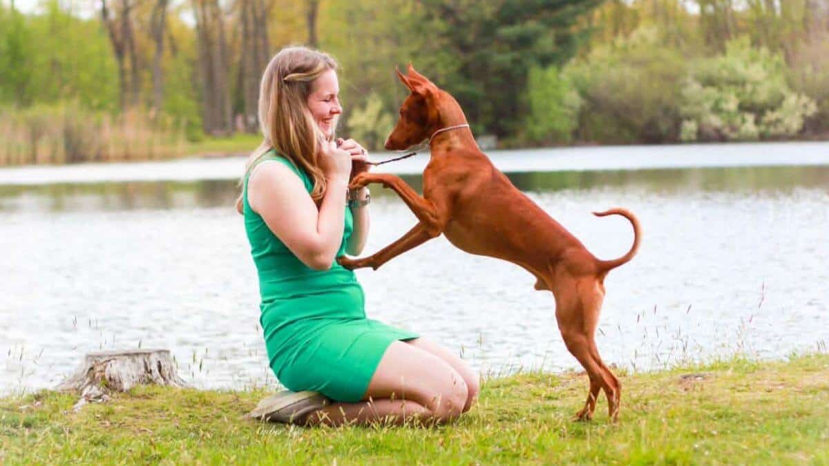 Adrianna Melody Vozza with her Cirneco dell’Etna dog