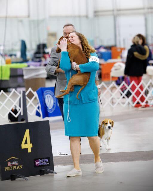 Adrianna Melody Vozza with her Cirneco dell’Etna at a dog show