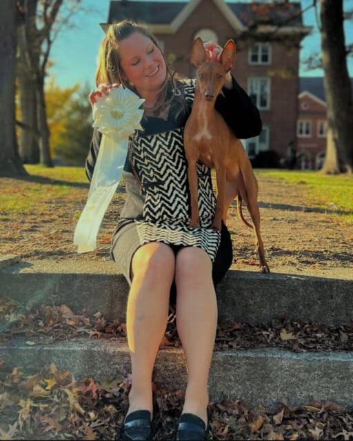 Adrianna Melody Vozza with her Cirneco dell’Etna dog