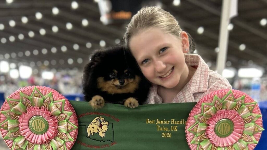 Zayla Zaner at a dog show with her dog
