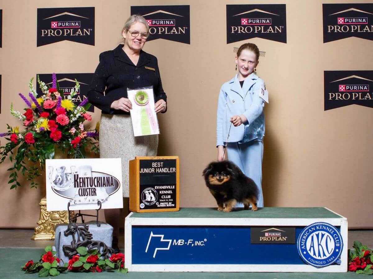Junior Handler Zayla Zaner at a dog show